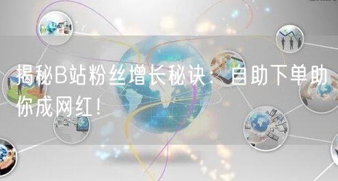 揭秘B站粉丝增长秘诀：自助下单助你成网红！
