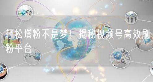 轻松增粉不是梦！揭秘视频号高效刷粉平台