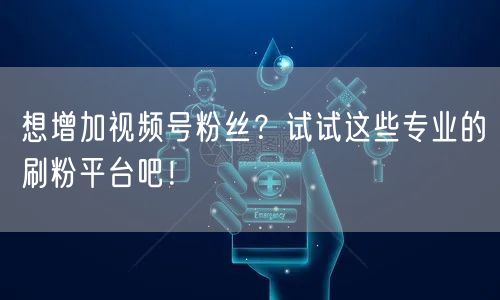 想增加视频号粉丝？试试这些专业的刷粉平台吧！