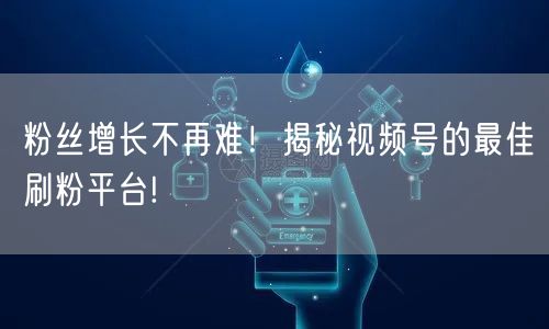 粉丝增长不再难！揭秘视频号的最佳刷粉平台!