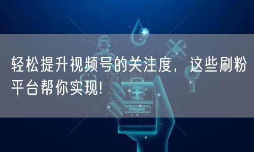 轻松提升视频号的关注度，这些刷粉平台帮你实现!