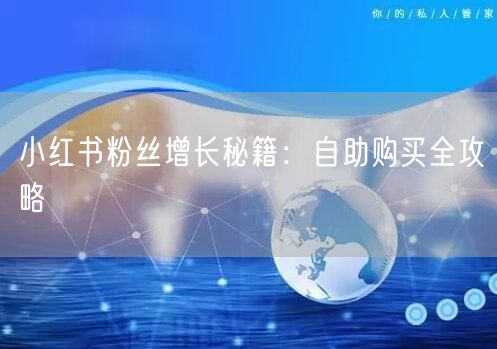小红书粉丝增长秘籍：自助购买全攻略