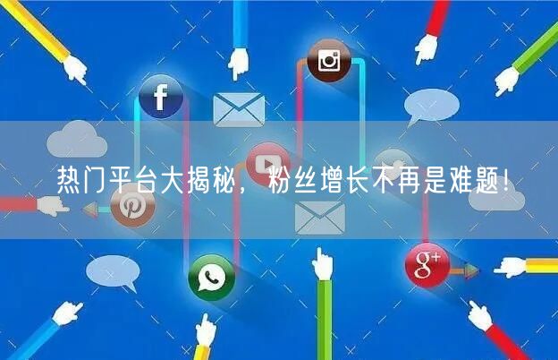 热门平台大揭秘，粉丝增长不再是难题！