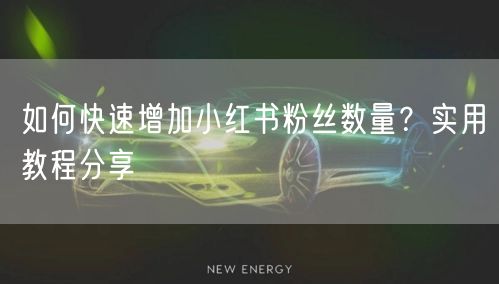 如何快速增加小红书粉丝数量？实用教程分享
