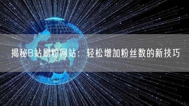 揭秘B站刷粉网站：轻松增加粉丝数的新技巧