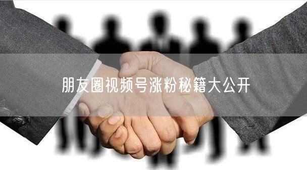 朋友圈视频号涨粉秘籍大公开