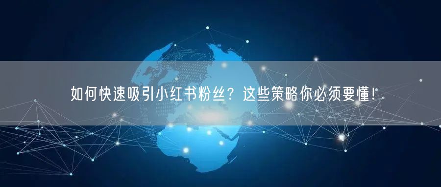如何快速吸引小红书粉丝？这些策略你必须要懂！
