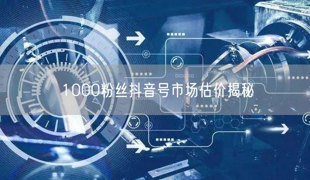 1000粉丝抖音号市场估价揭秘