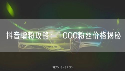 抖音增粉攻略：1000粉丝价格揭秘