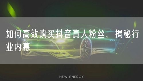 如何高效购买抖音真人粉丝，揭秘行业内幕