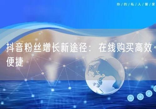 抖音粉丝增长新途径：在线购买高效便捷