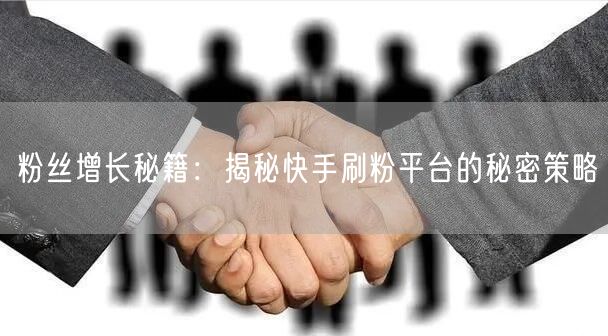 粉丝增长秘籍：揭秘快手刷粉平台的秘密策略