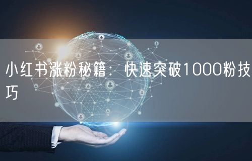 小红书涨粉秘籍：快速突破1000粉技巧