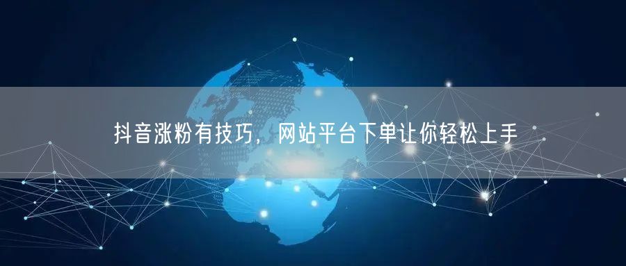 抖音涨粉有技巧，网站平台下单让你轻松上手