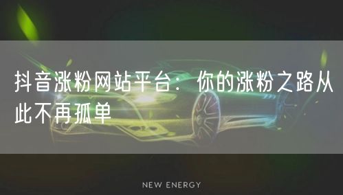 抖音涨粉网站平台：你的涨粉之路从此不再孤单