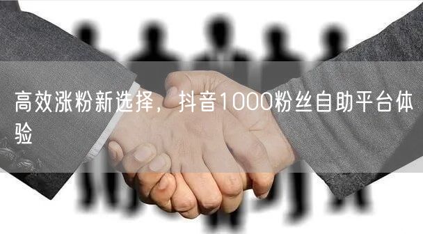 高效涨粉新选择，抖音1000粉丝自助平台体验
