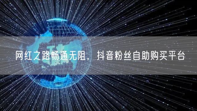 网红之路畅通无阻，抖音粉丝自助购买平台