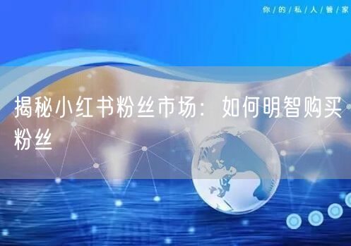 揭秘小红书粉丝市场：如何明智购买粉丝