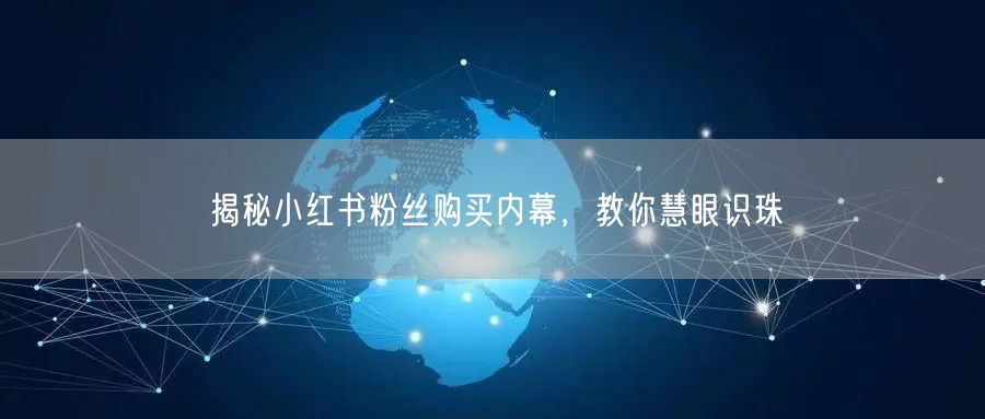 揭秘小红书粉丝购买内幕，教你慧眼识珠