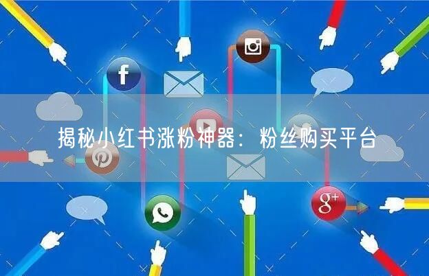 揭秘小红书涨粉神器：粉丝购买平台