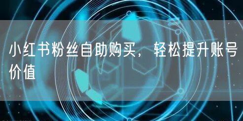 小红书粉丝自助购买，轻松提升账号价值