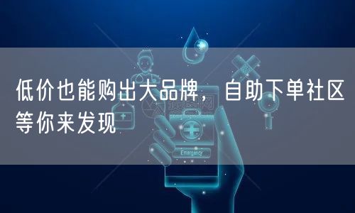 低价也能购出大品牌，自助下单社区等你来发现