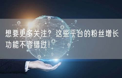 想要更多关注？这些平台的粉丝增长功能不容错过！
