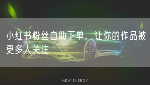 小红书粉丝自助下单，让你的作品被更多人关注
