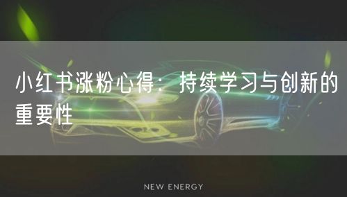 小红书涨粉心得：持续学习与创新的重要性