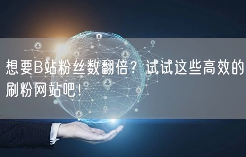 想要B站粉丝数翻倍？试试这些高效的刷粉网站吧！