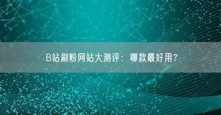 B站刷粉网站大测评：哪款最好用？