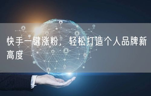 快手一键涨粉，轻松打造个人品牌新高度