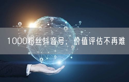 1000粉丝抖音号，价值评估不再难