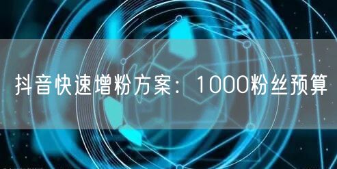 抖音快速增粉方案：1000粉丝预算