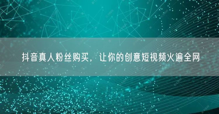 抖音真人粉丝购买，让你的创意短视频火遍全网